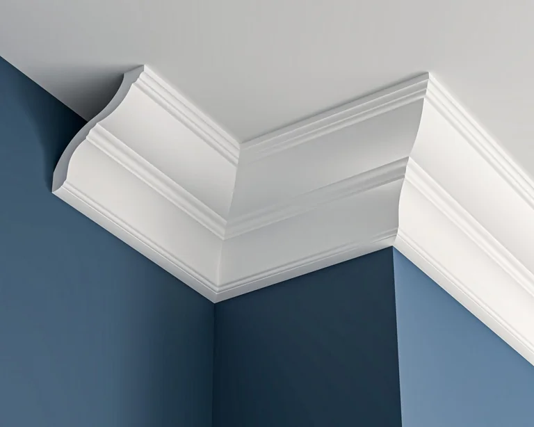 Edwardian plain plaster cornice 120x120mm - 3.0m, with Plain Detail
