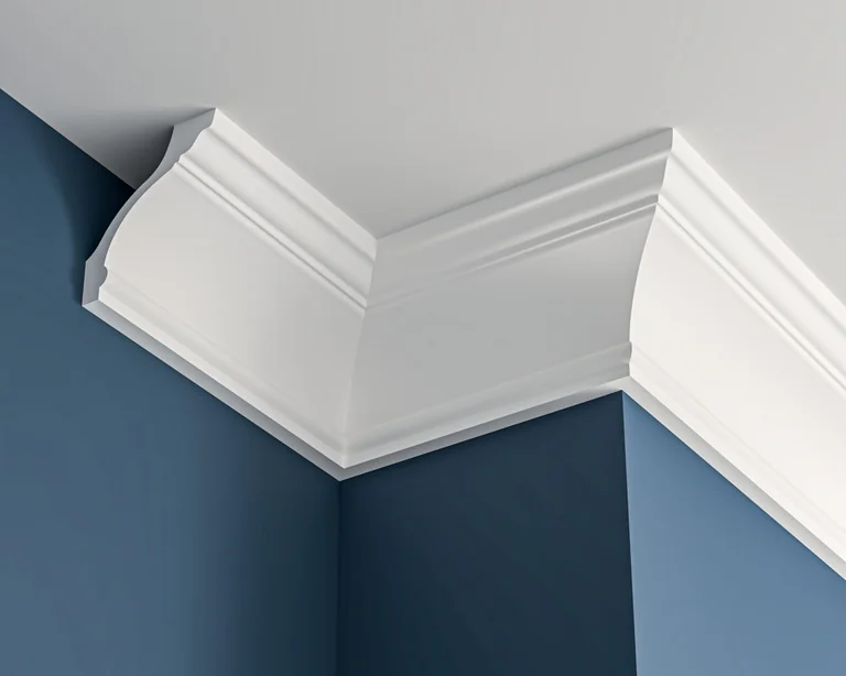 Victorian cove plaster cornice 125x145mm - 3.0m, with Plain Cove Detail