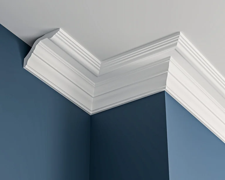Victorian plaster cornice 170x118mm - 3.0m, with Plain Detail