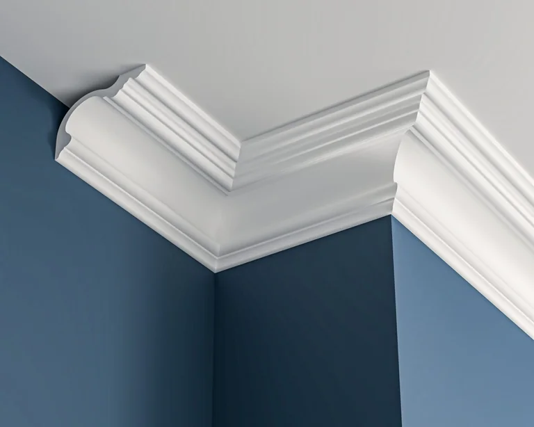Victorian plaster cornice 200x115mm - 3.0m, with Plain Cove Detail